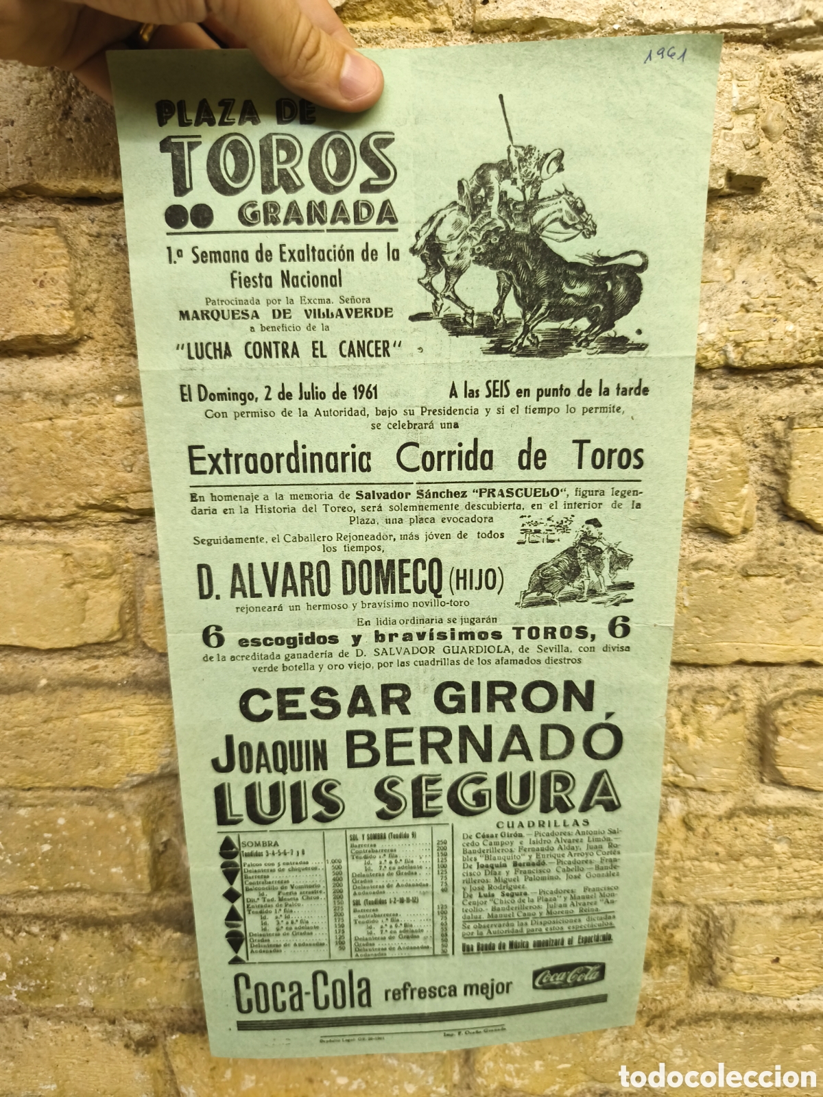 Tauromaquia: 1961 plaza de toros de granada