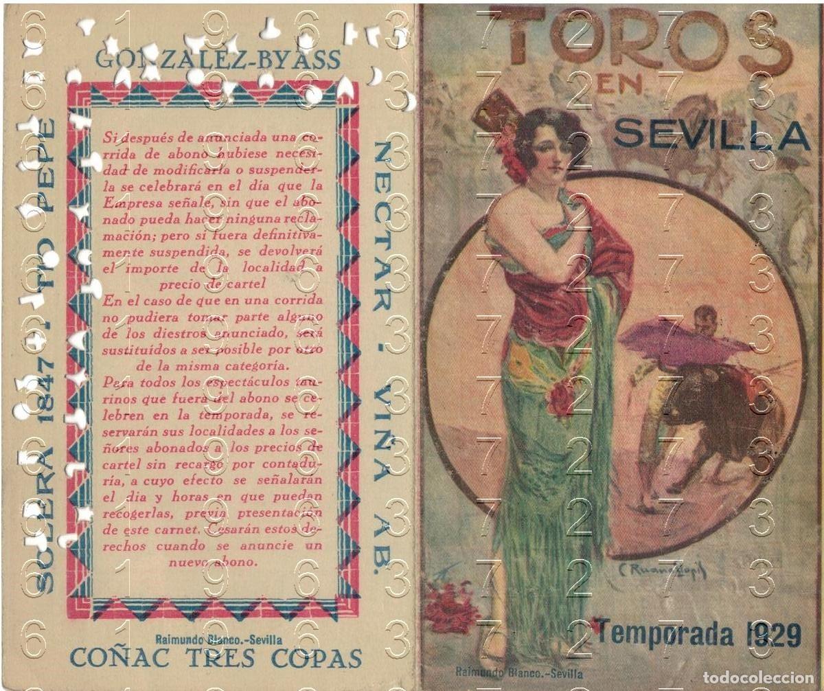 Bullfighting: SEVILLA 1929 CARNET ABONO DE LA REAL MAESTRANZA PALCO SOMBRA B50