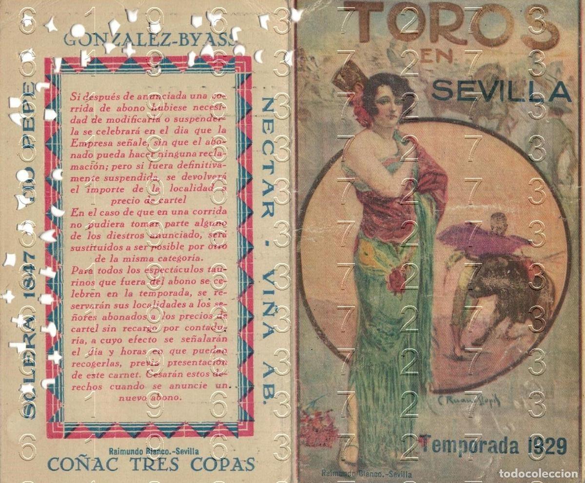 Bullfighting: SEVILLA 1929 CARNET ABONO DE LA REAL MAESTRANZA PALCO SOMBRA B50