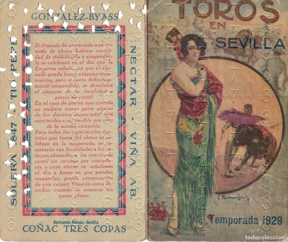 Bullfighting: SEVILLA 1929 CARNET ABONO DE LA REAL MAESTRANZA PALCO SOMBRA B50