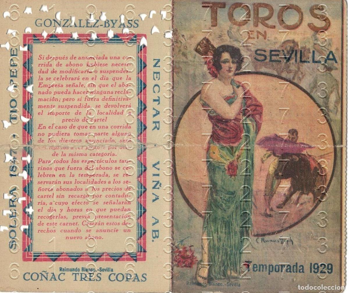 Bullfighting: SEVILLA 1929 CARNET ABONO DE LA REAL MAESTRANZA PALCO SOMBRA B50