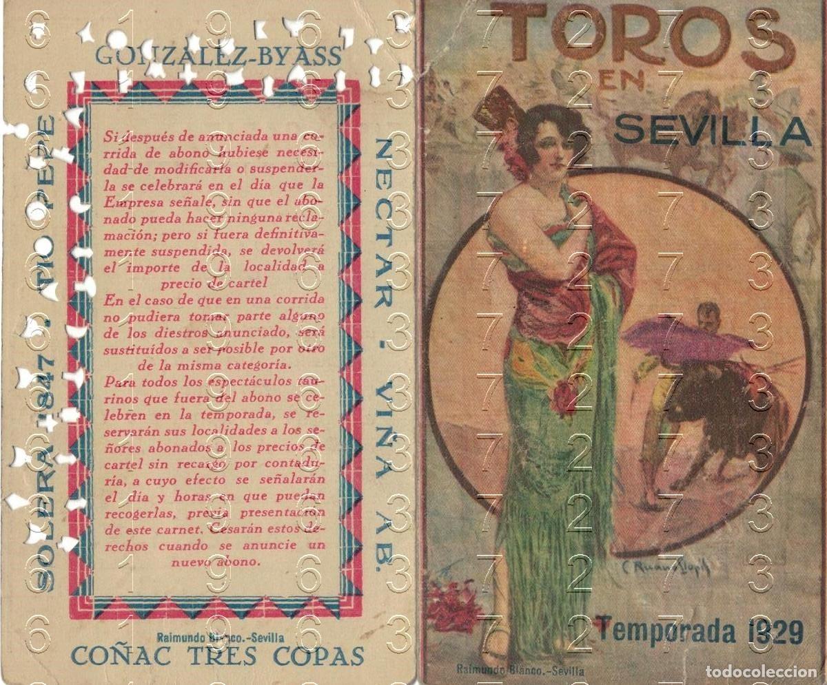 Tauromaquia: SEVILLA 1929 CARNET ABONO DE LA REAL MAESTRANZA PALCO SOMBRA B50
