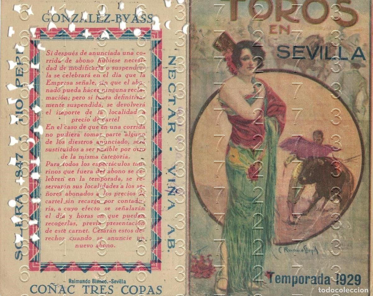 Tauromaquia: SEVILLA 1929 CARNET ABONO DE LA REAL MAESTRANZA PALCO SOMBRA B50