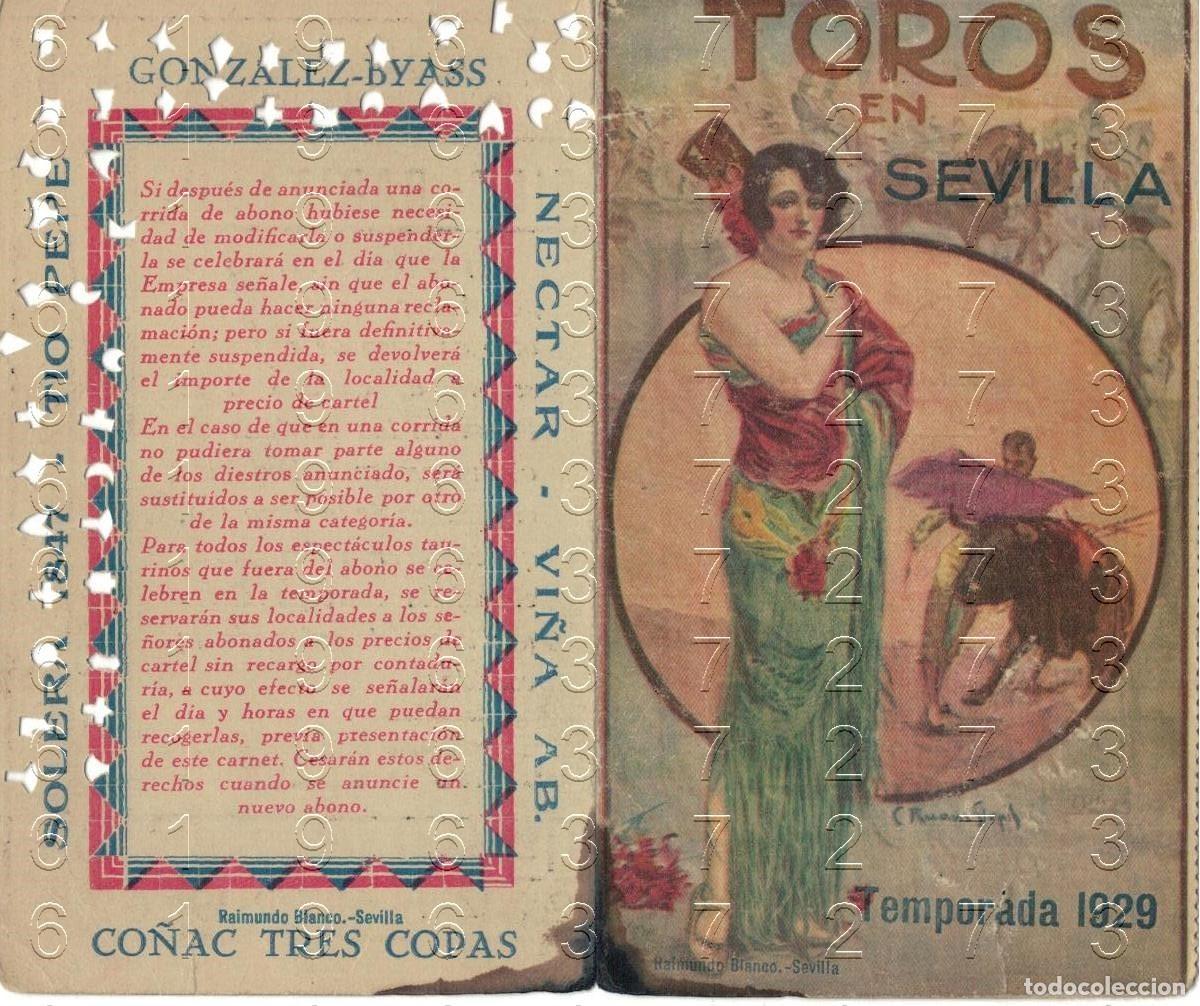 Tauromaquia: SEVILLA 1929 CARNET ABONO DE LA REAL MAESTRANZA PALCO SOMBRA B50