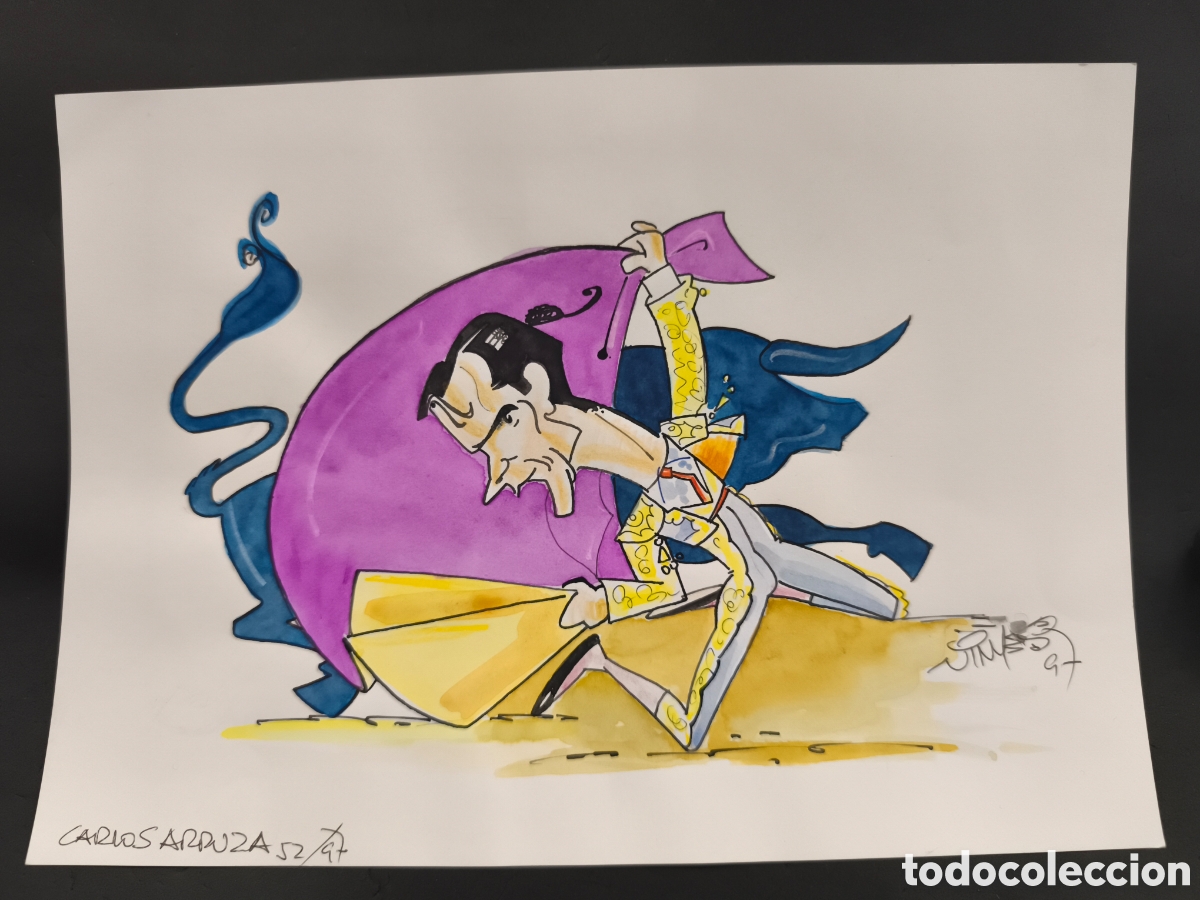 Bullfighting: Dibujo original toreo, Vinyes, Carlos arruza