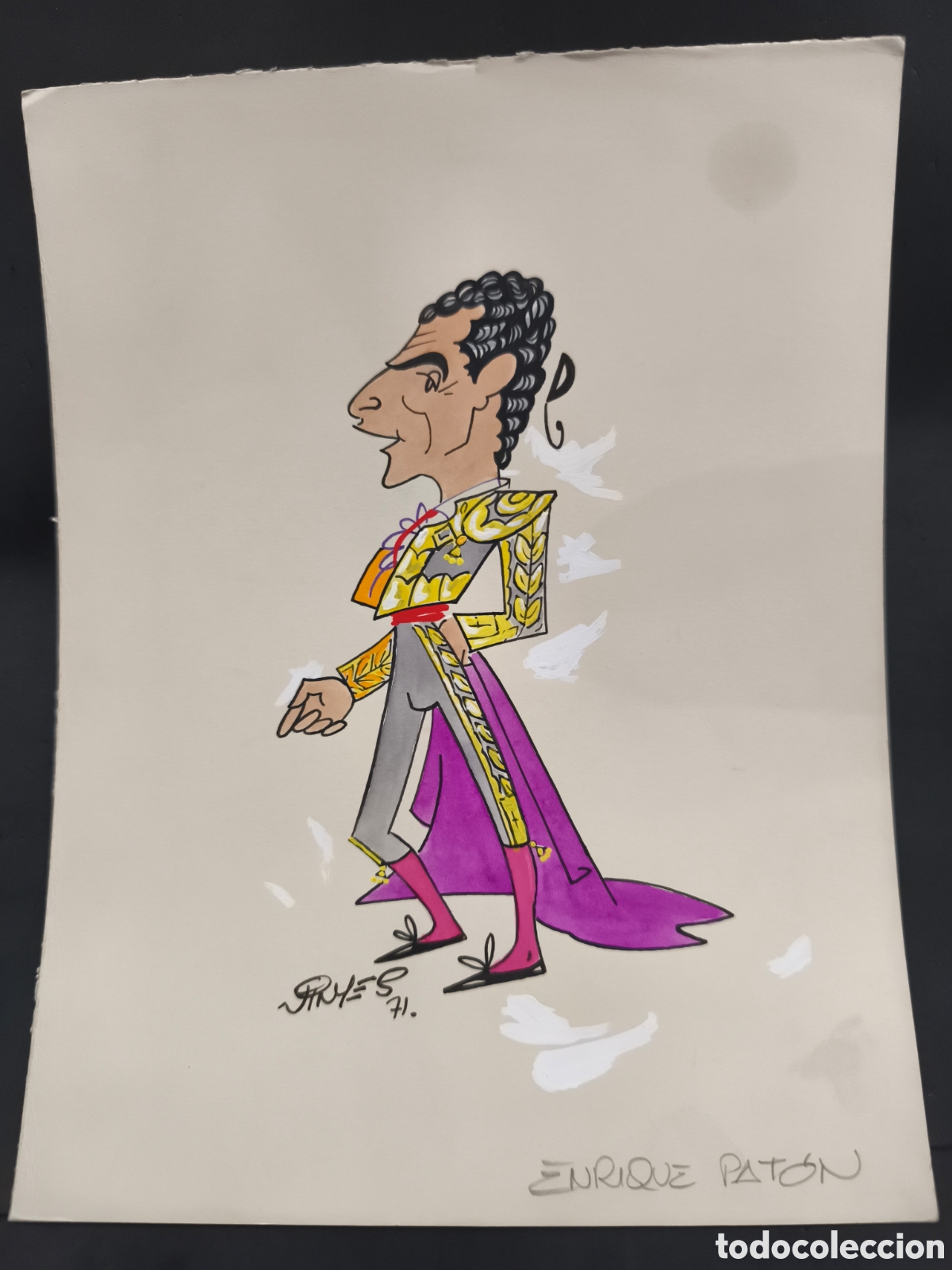 Tauromaquia: Dibujo original toreo, Vinyes, Enrique Paton