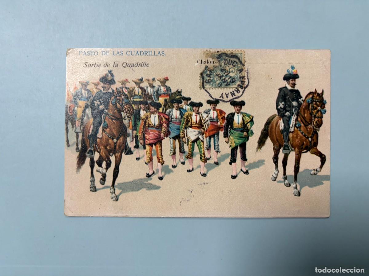 Tauromaquia: TARJETA POSTAL. TOREROS. PASEO DE LAS CUADRILLAS.