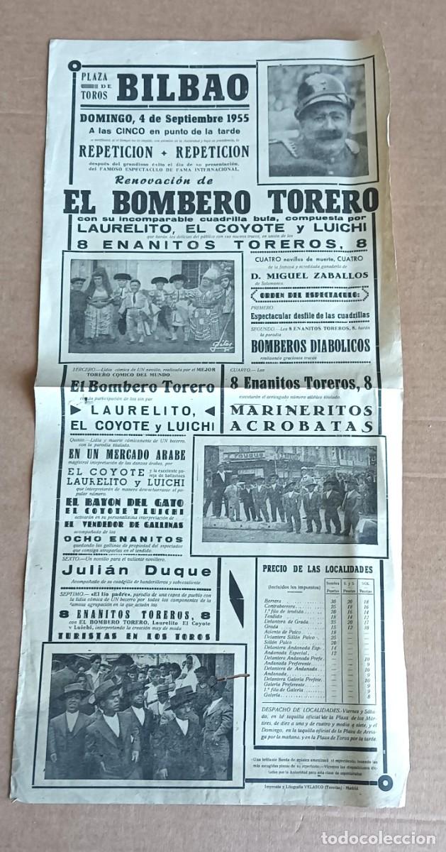 Tauromaquia: Cartel de toros Plaza de toros de Bilbao 1955 - El bombero torero