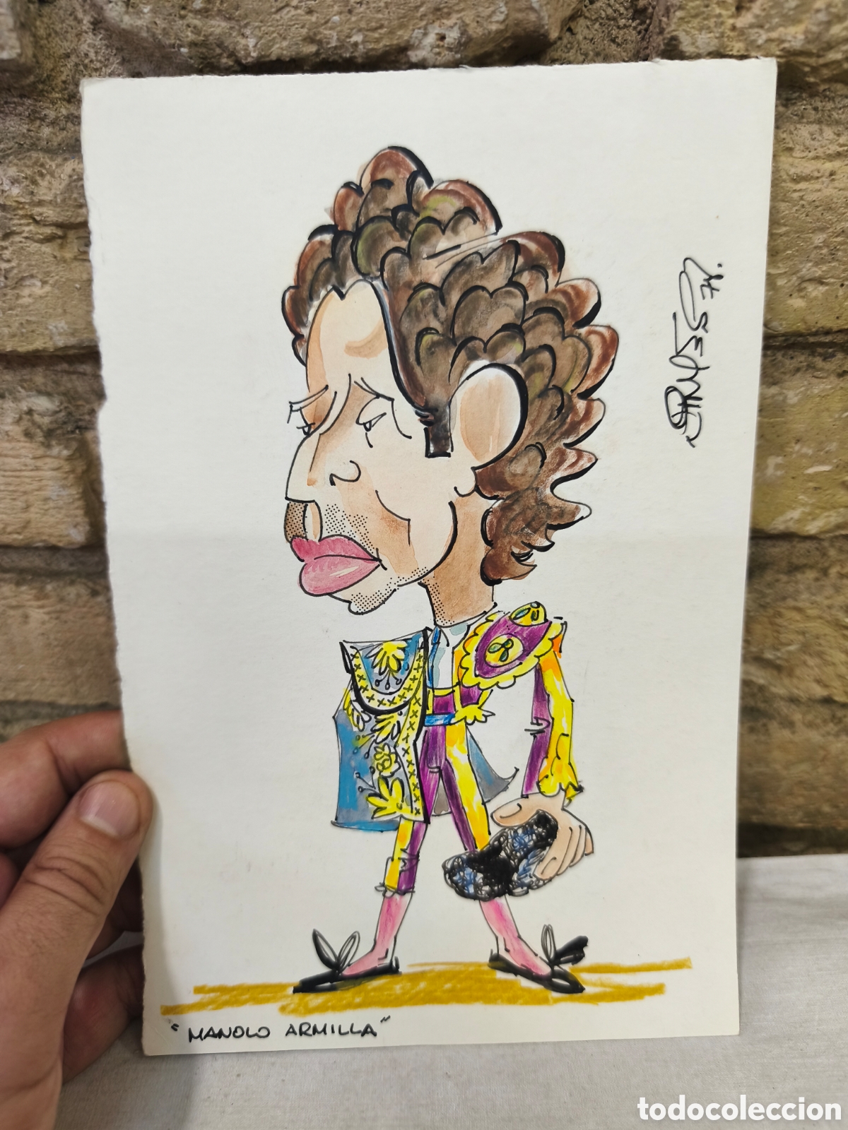 Tauromaquia: Dibujo original toreo, Vinyes, manolo Armilla