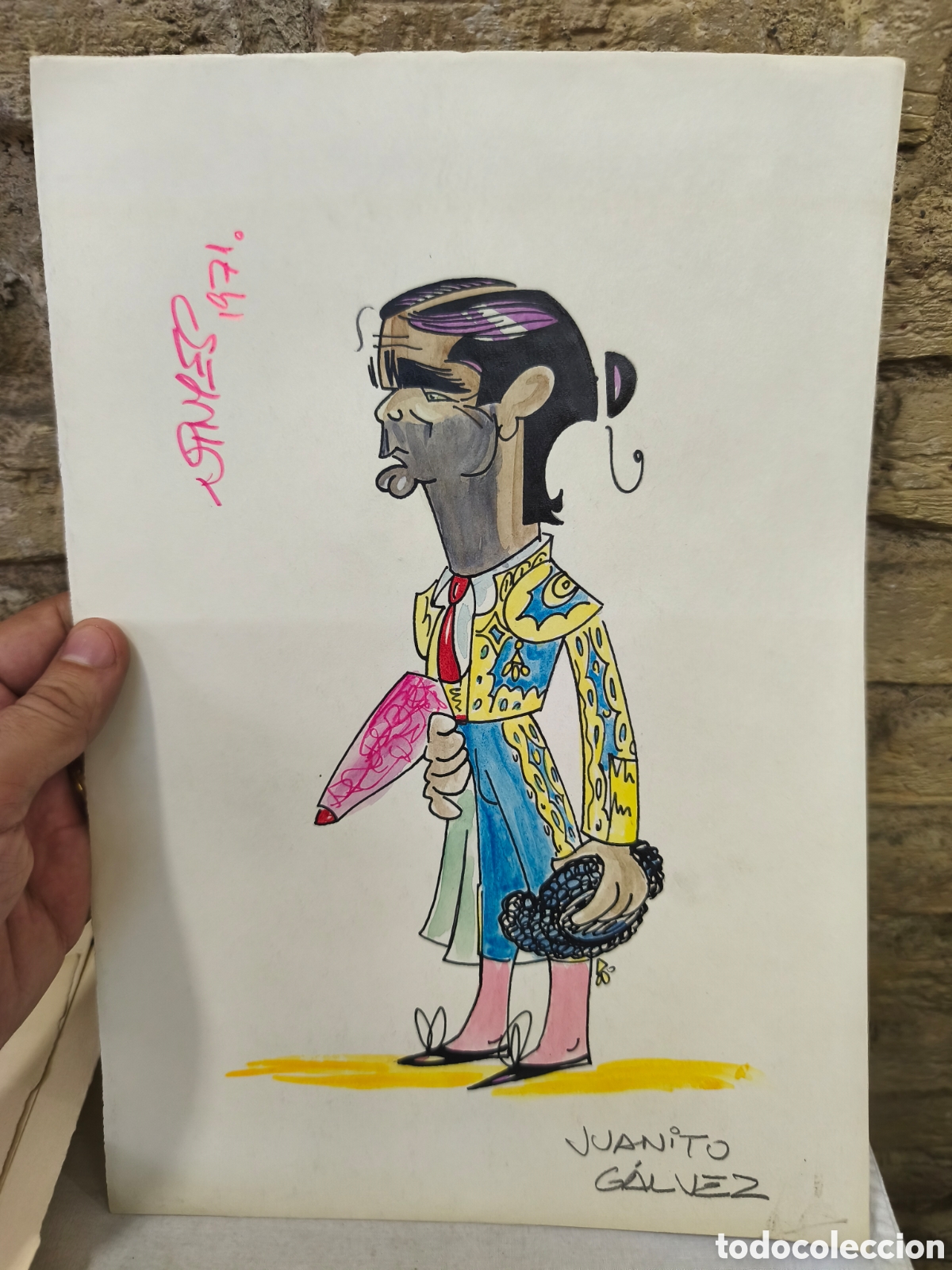 Stierkampf: Dibujo original toreo, Vinyes, Juanito Galvez