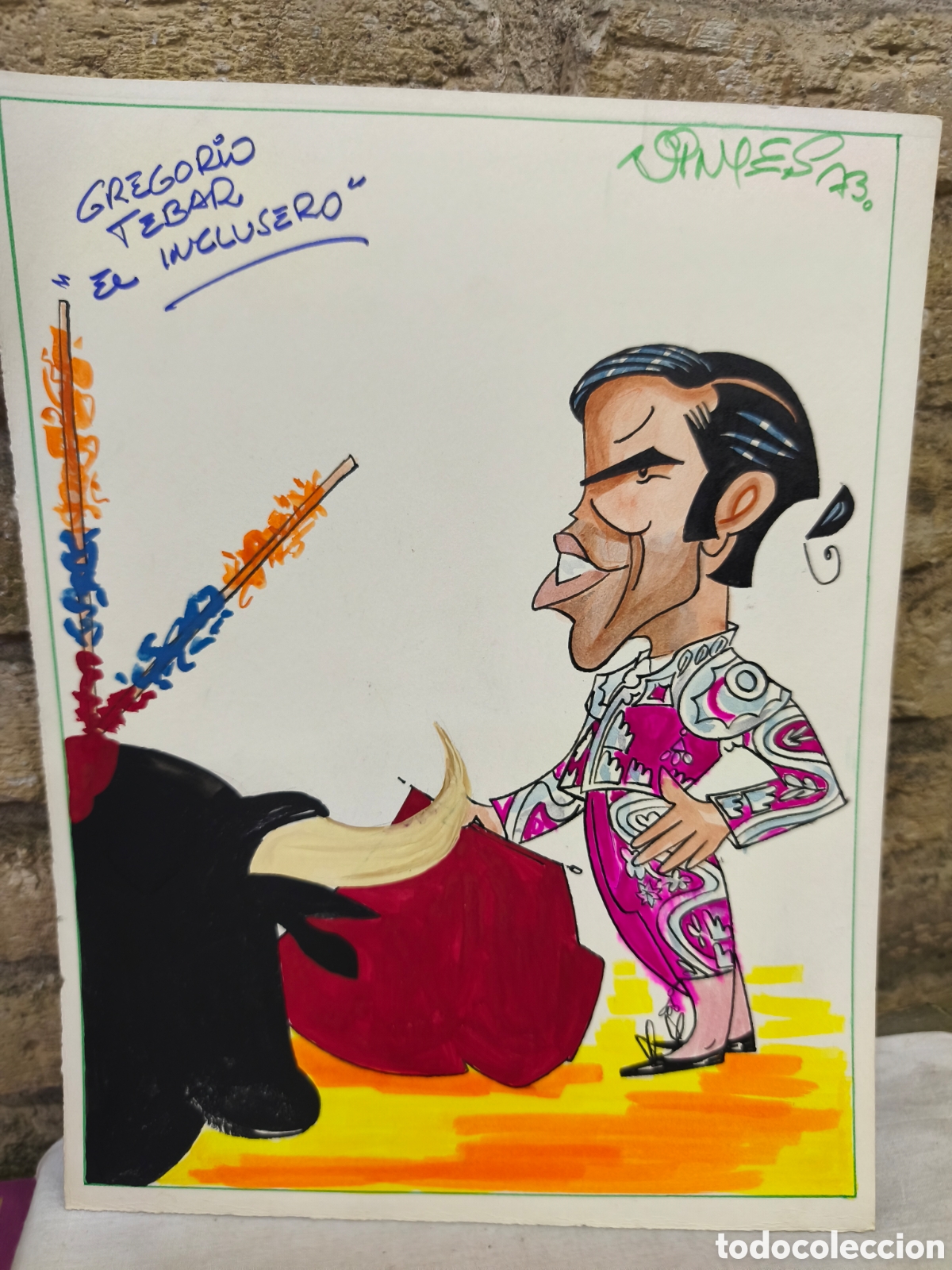 Stierkampf: Dibujo original toreo, Vinyes, Gregorio Tebar