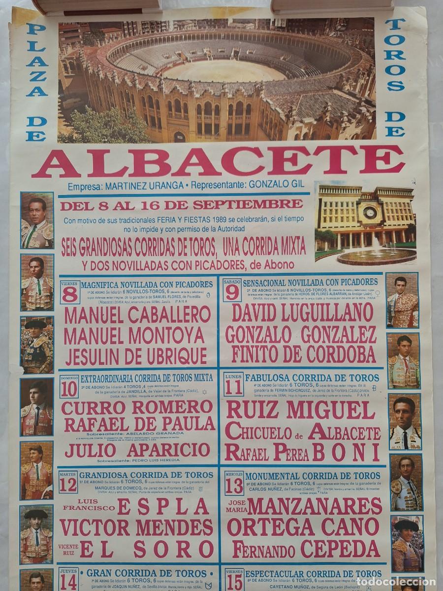 Tauromaquia: CARTEL PLAZA TOROS ALBACETE FERIA FIESTAS 1989 CURRO ESPLA SORO CANO UBRIQUE MONTOYA RV