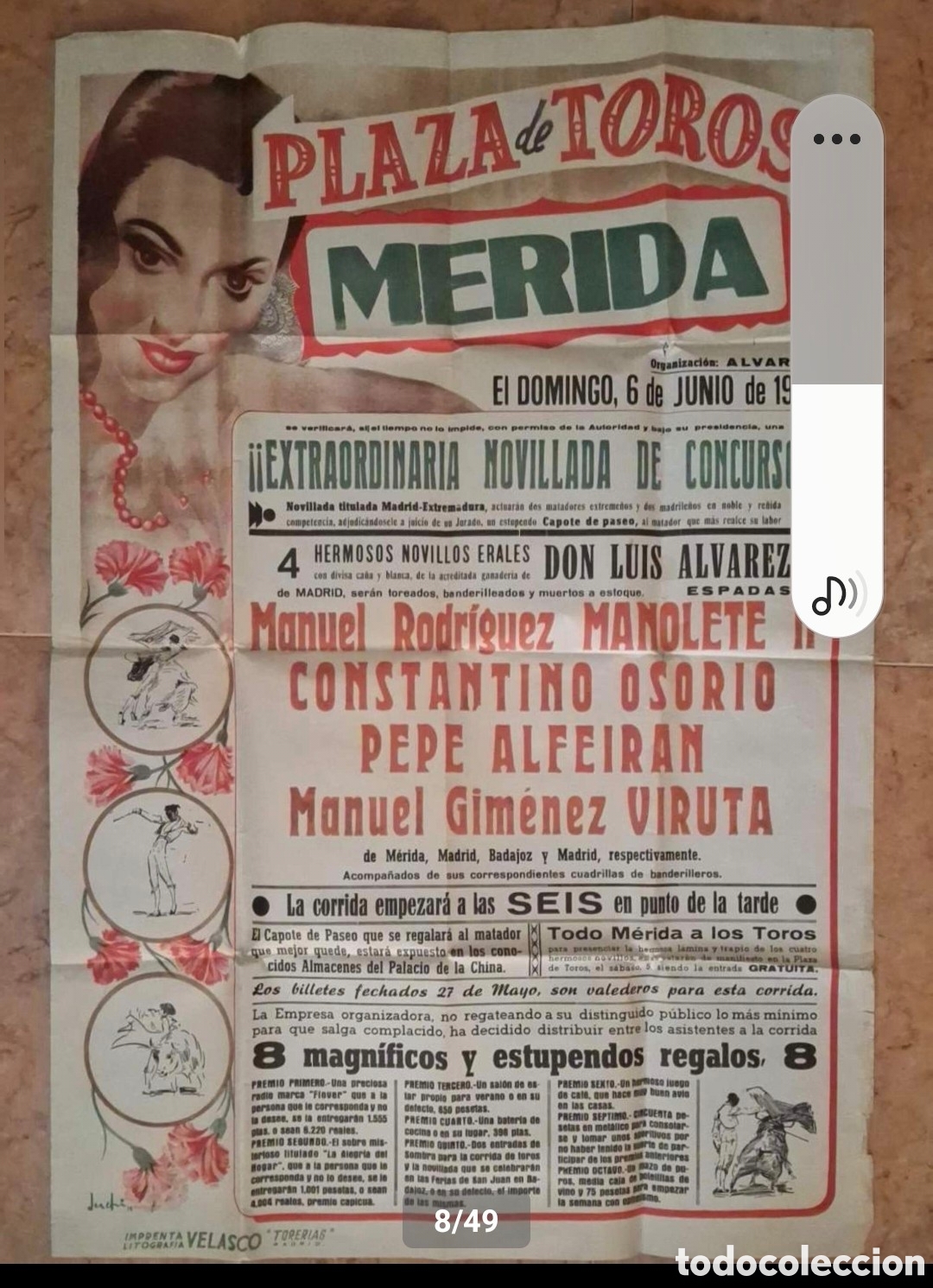 Bullfighting: ARCHIVO HIST&Oacute;RICO Y ENSERES DEL TORERO CONSTANTINO OSORIO (1948-1964)