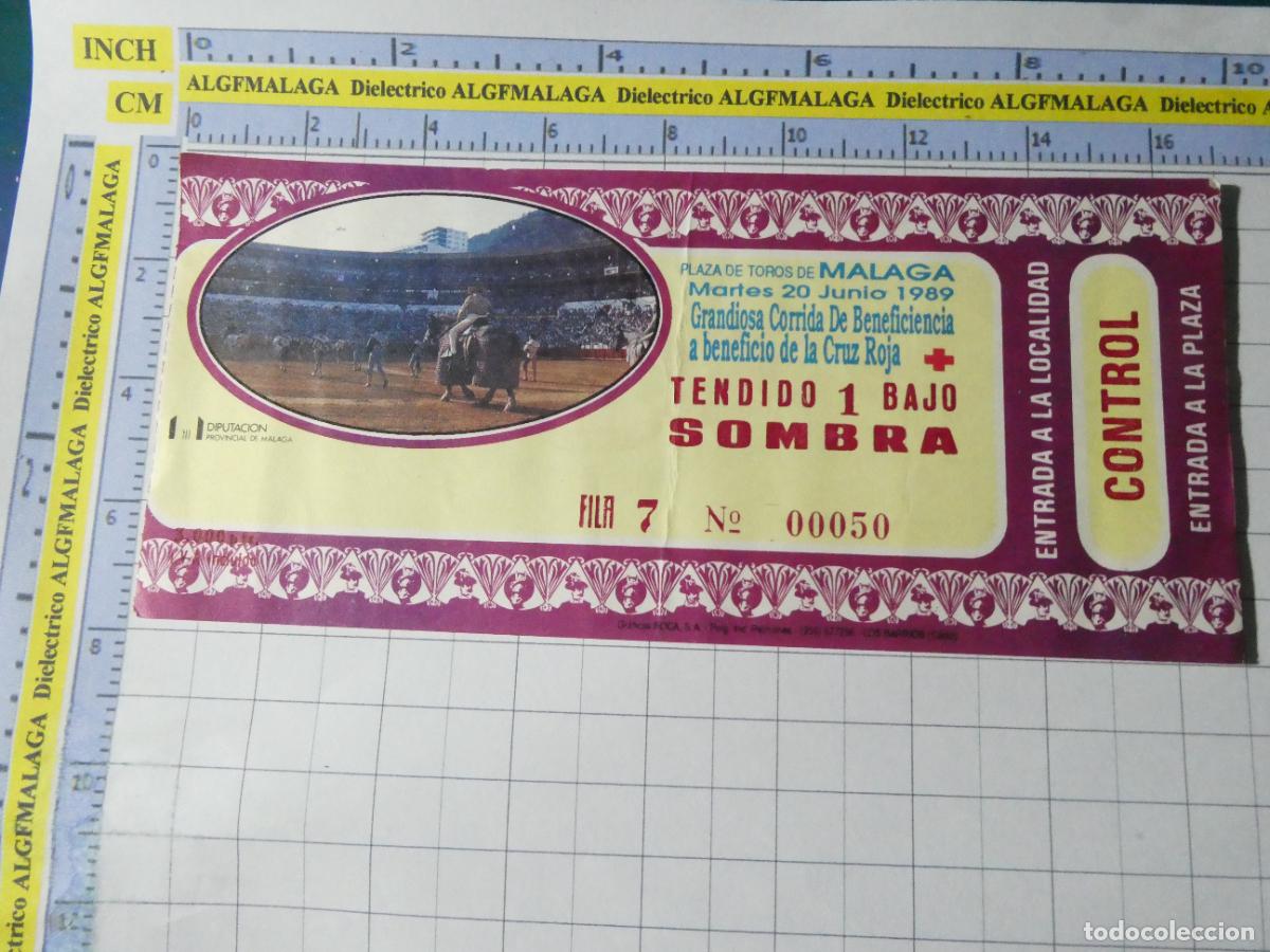 Tauromaquia: ENTRADA TOROS TOREROS CORRIDA PLAZA M&Aacute;LAGA. 20 JUNIO 1989 BENEFICIENCIA CRUZ ROJA. 591