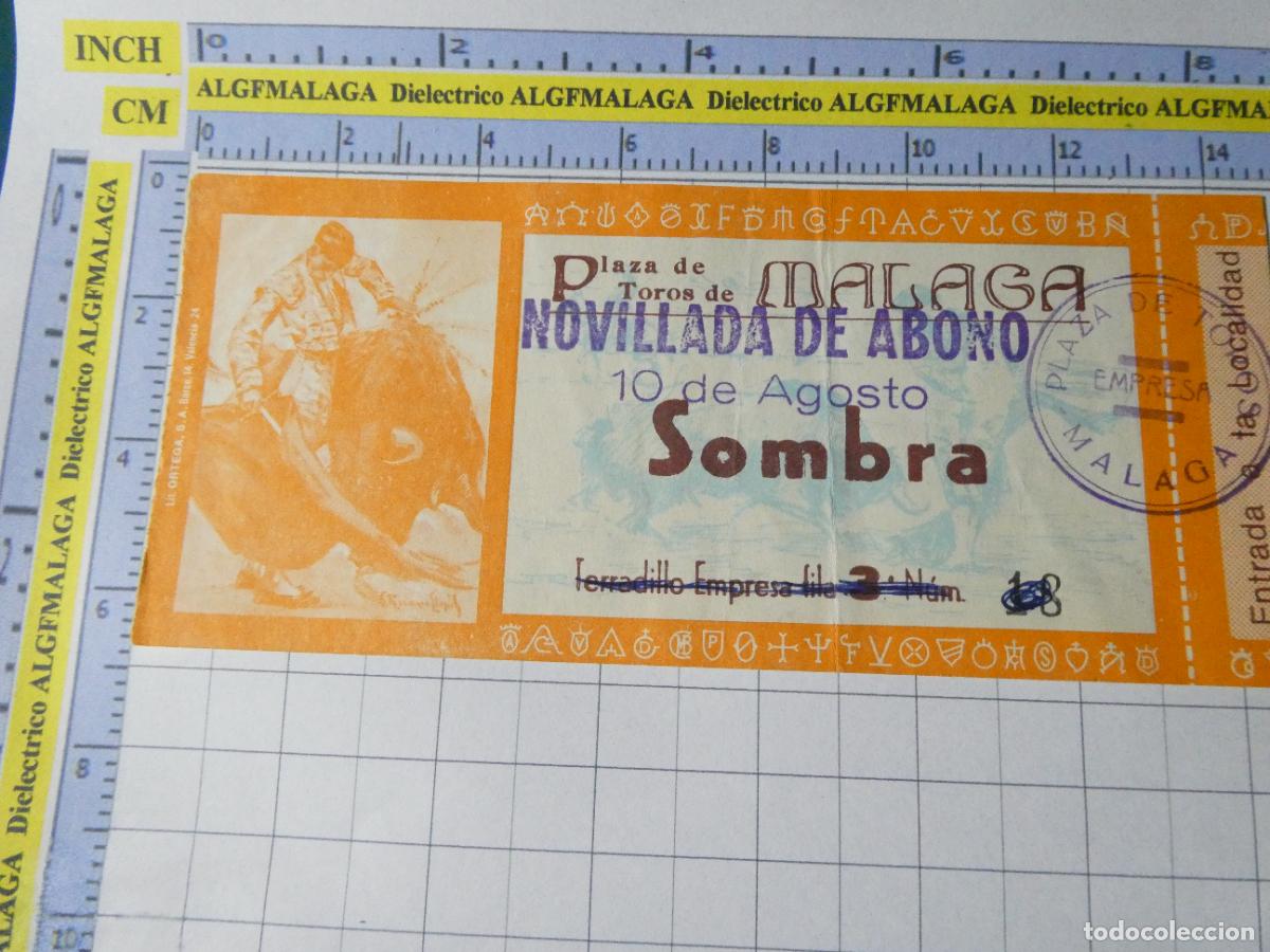 Tauromaquia: ENTRADA TOROS TOREROS CORRIDA PLAZA M&Aacute;LAGA. NOVILLADA DE ABONO A&Ntilde;OS 70. 592