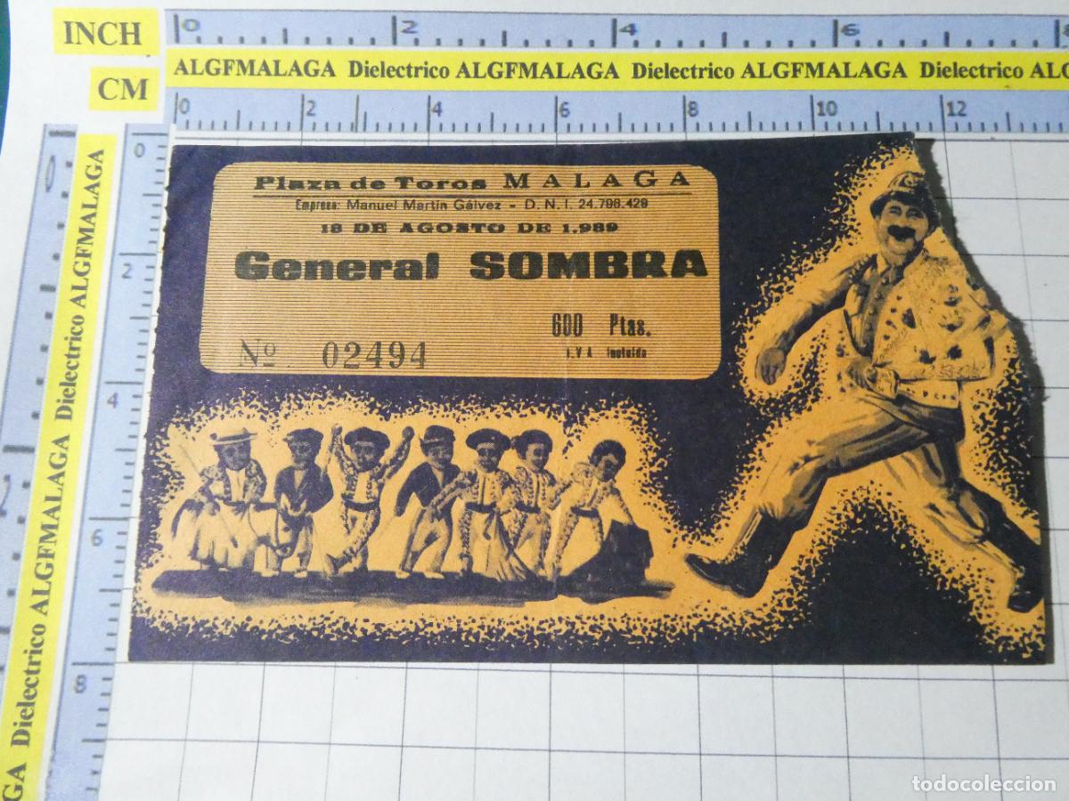Stierkampf: ENTRADA TOROS TOREROS CORRIDA PLAZA M&Aacute;LAGA. BOMBERO TORERO 18 AGOSTO 1989. 593