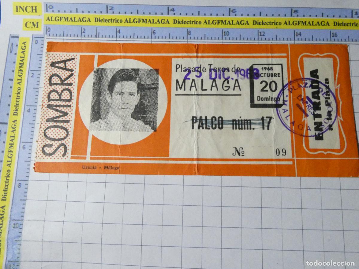 Tauromaquia: ENTRADA TOROS TOREROS CORRIDA PLAZA M&Aacute;LAGA. 20 OCTUBRE 1968 25 DICIEMBRE? TORERO LINARES?. 602