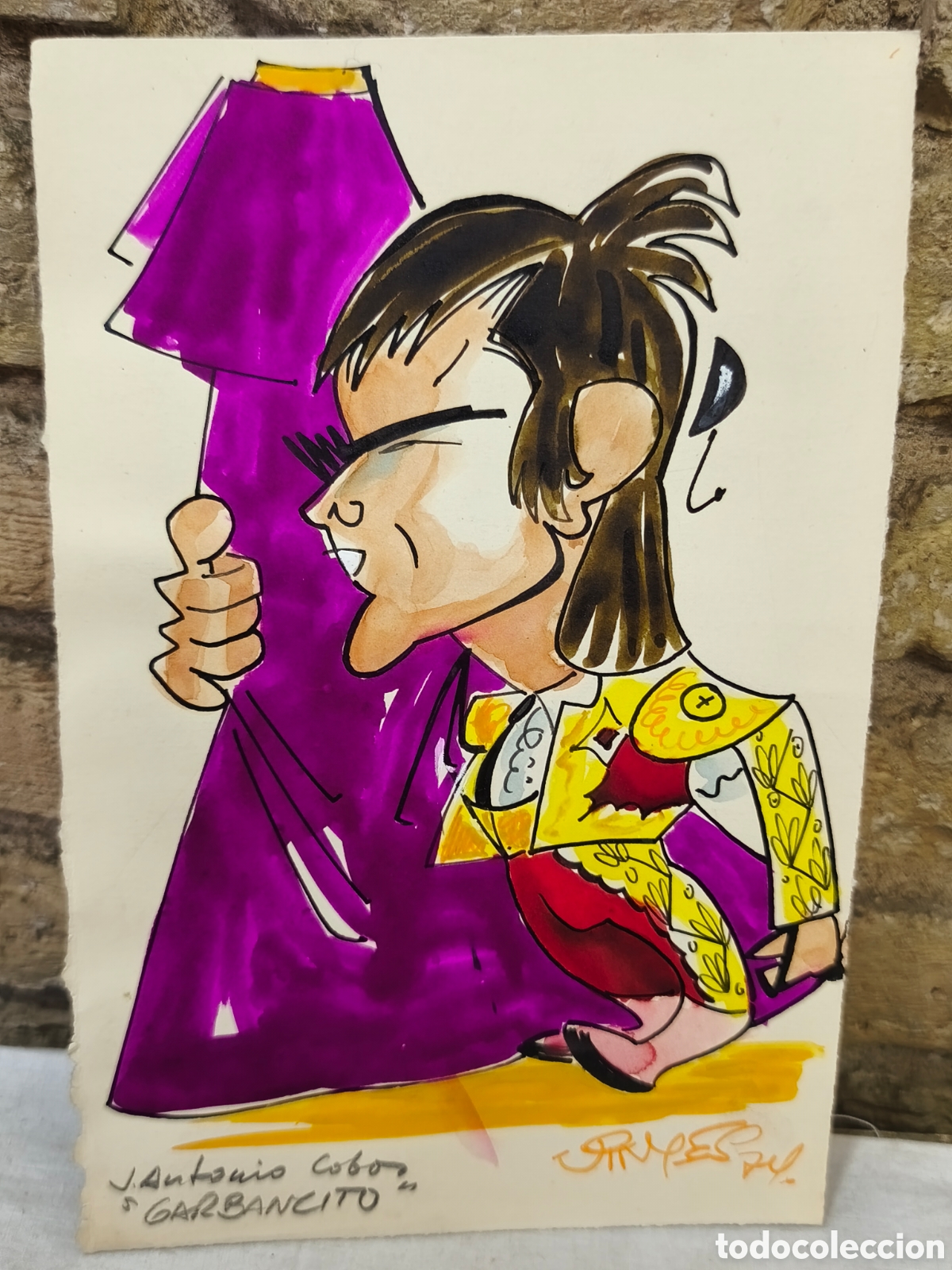 Tauromaquia: Dibujo original Toreo, Vinyes, Garbancito