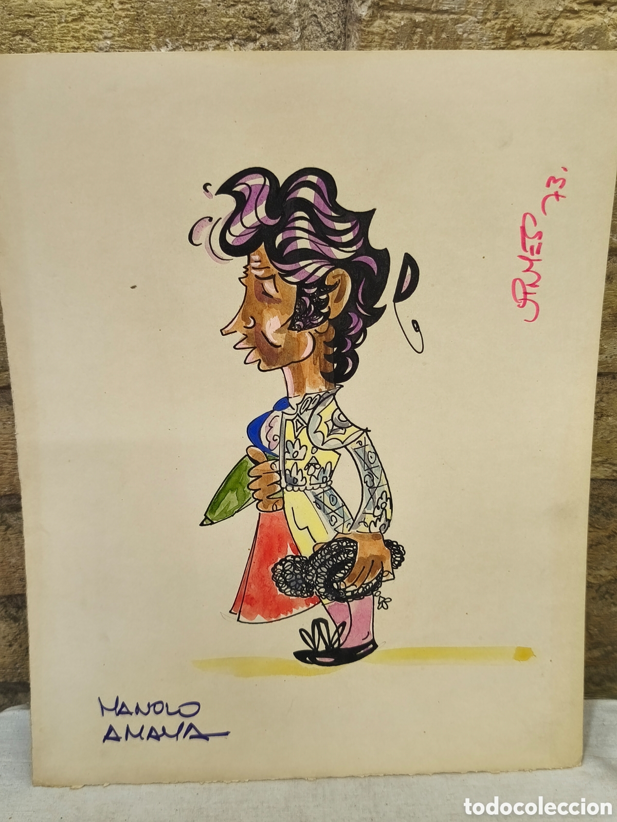 Tauromaquia: Dibujo original Toreo, Vinyes, Manolo Amaya