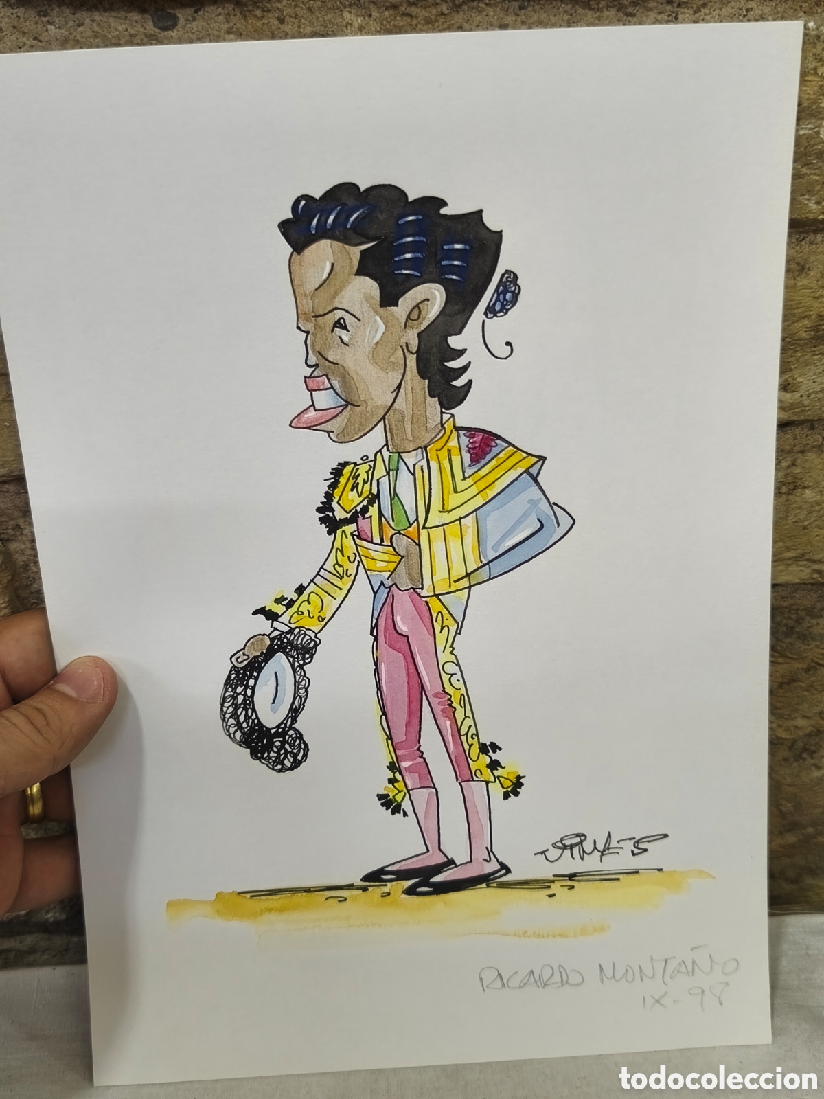Tauromaquia: Dibujo original Toreo, Vinyes, Ricardo Monta&ntilde;o