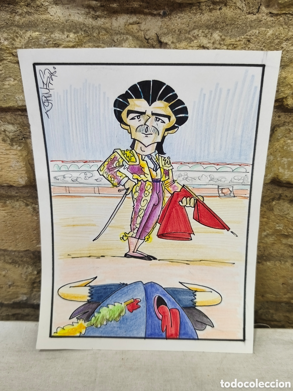Tauromaquia: Dibujo original Toreo, Vinyes, Mart&iacute;n Pareja Obregon