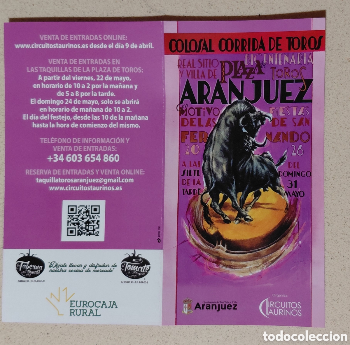 Tauromaquia: Cartel toros Aranjuez San Fernando 2026