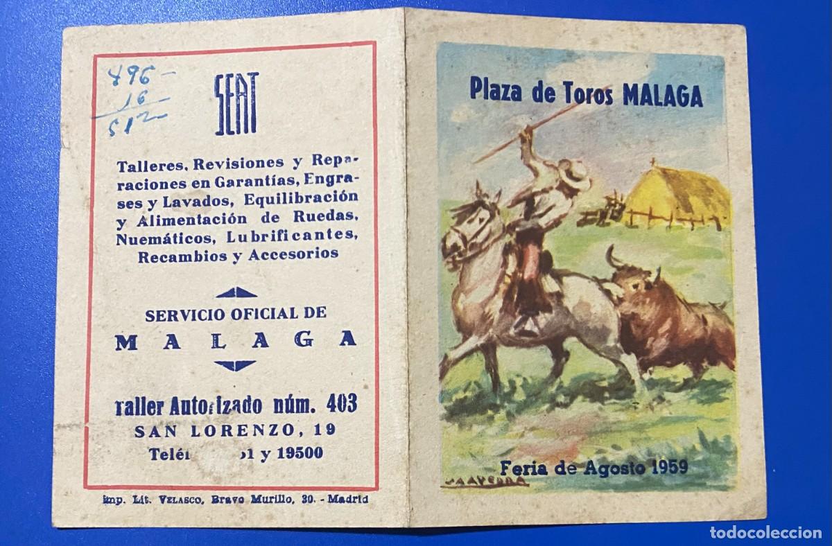 Tauromaquia: ALMANAQUE TOROS FERIA MALAGA AGOSTO 1959