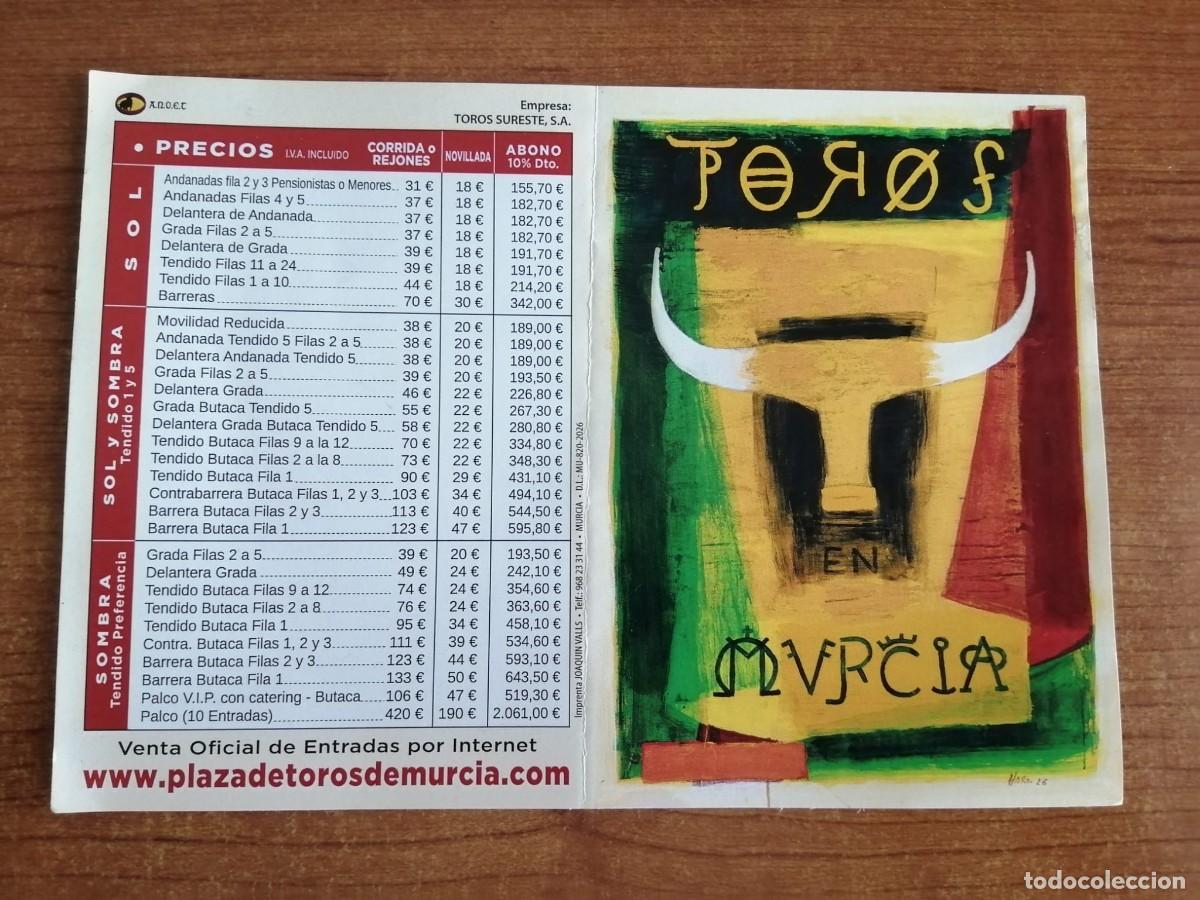 Tauromaquia: PROGRAMA TAURINO FERIA DE MURCIA 2026