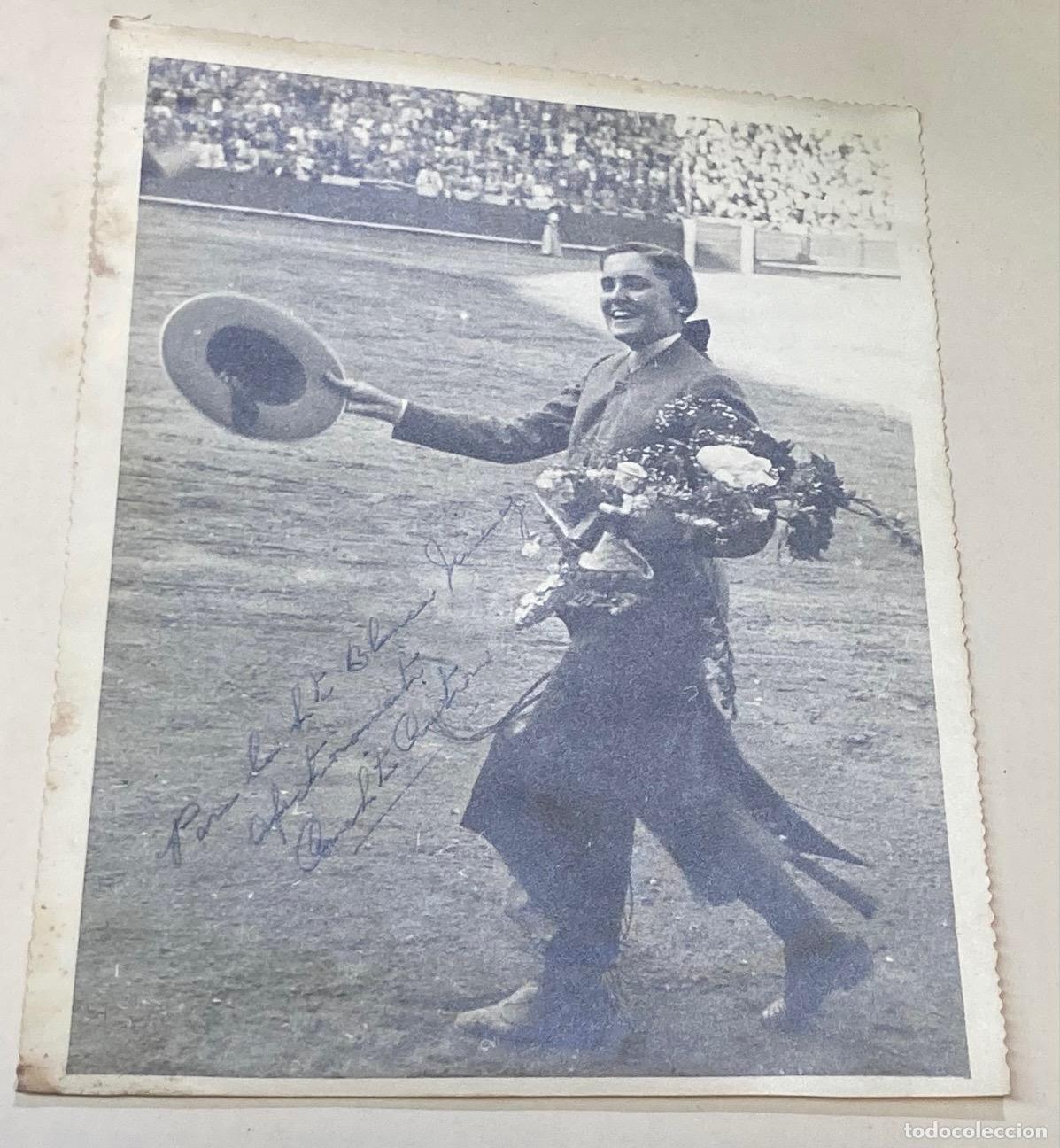 Tauromaquia: A&Ntilde;O 1945 - CONCHITA CINTR&Oacute;N FOTOGRAF&Iacute;A ORIGINAL CON AUT&Oacute;GRAFO TOROS REJONEO DEDICATORIA BARCELONA