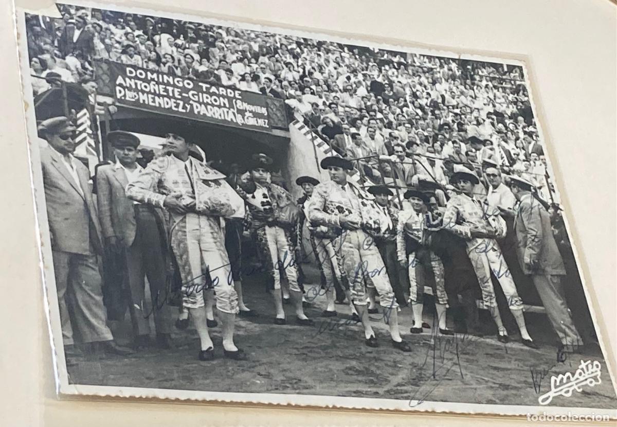 Tauromaquia: A&Ntilde;O 1952 - FOTOGRAF&Iacute;A ORIGINAL DE RAM&Oacute;N ORTEGA, PEPE DOMINGU&Iacute;N Y JES&Uacute;S C&Oacute;RDOBA - BARCELONA AUT&Oacute;GRAFO