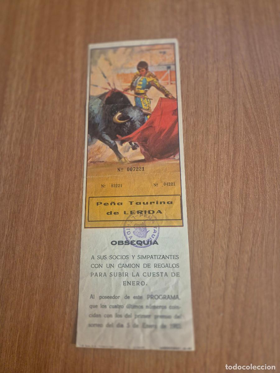 Tauromaquia: LOTERIA PE&Ntilde;A TAURINA DE LERIDA A&Ntilde;O 1983.