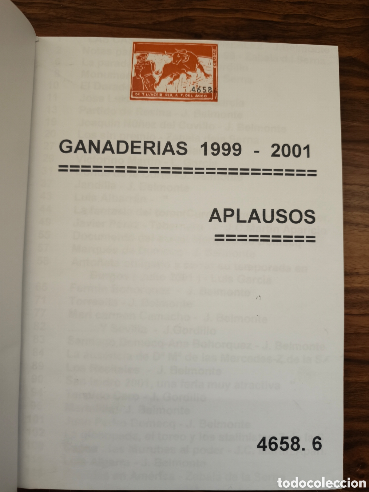 Tauromaquia: Ganader&iacute;a 1999-2001, encuadernado