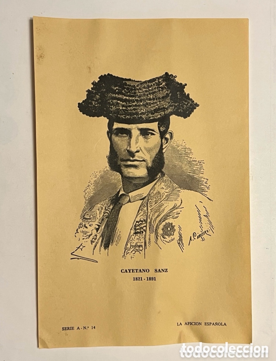 Tauromaquia: TAUROMAQUIA. CAYETANO SANZ 1821 - 1891, LA AFICION ESPA&Ntilde;OLA, Med&iacute;das: 15 x 26 cm
