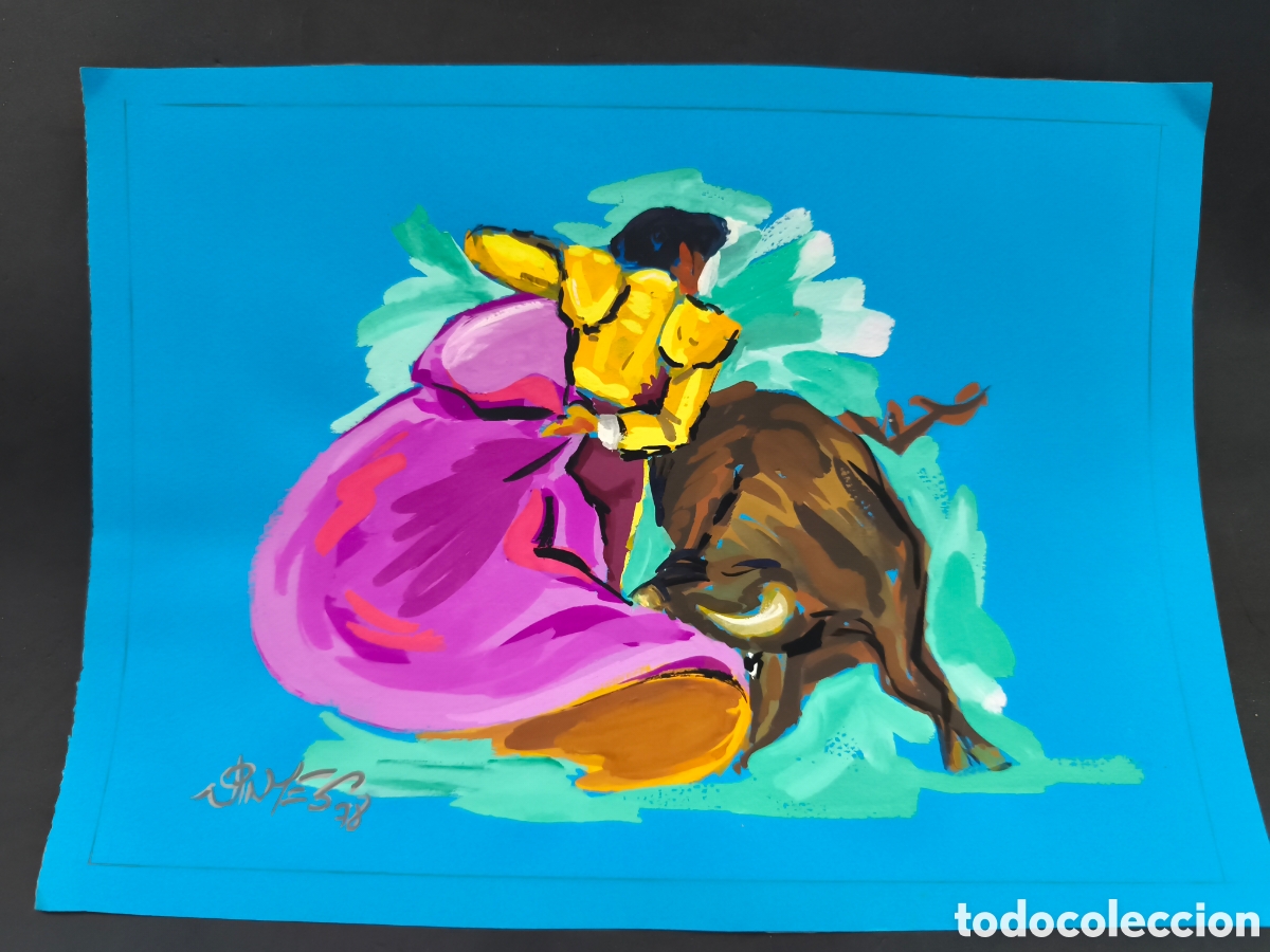 Tauromaquia: Dibujo original toreo, Vinyes, 31 x 22cm