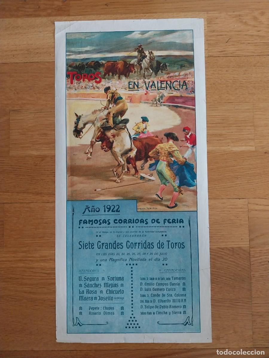 Tauromaquia: Cartel toros Valencia 1922