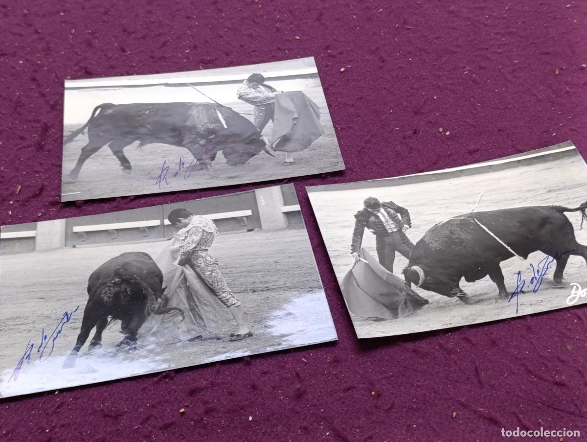 Tauromaquia: Tauromaquia, Lote de Fotograf&iacute;as Originales de Torero, Rafael de Paula, firmadas, fot. Bot&aacute;n