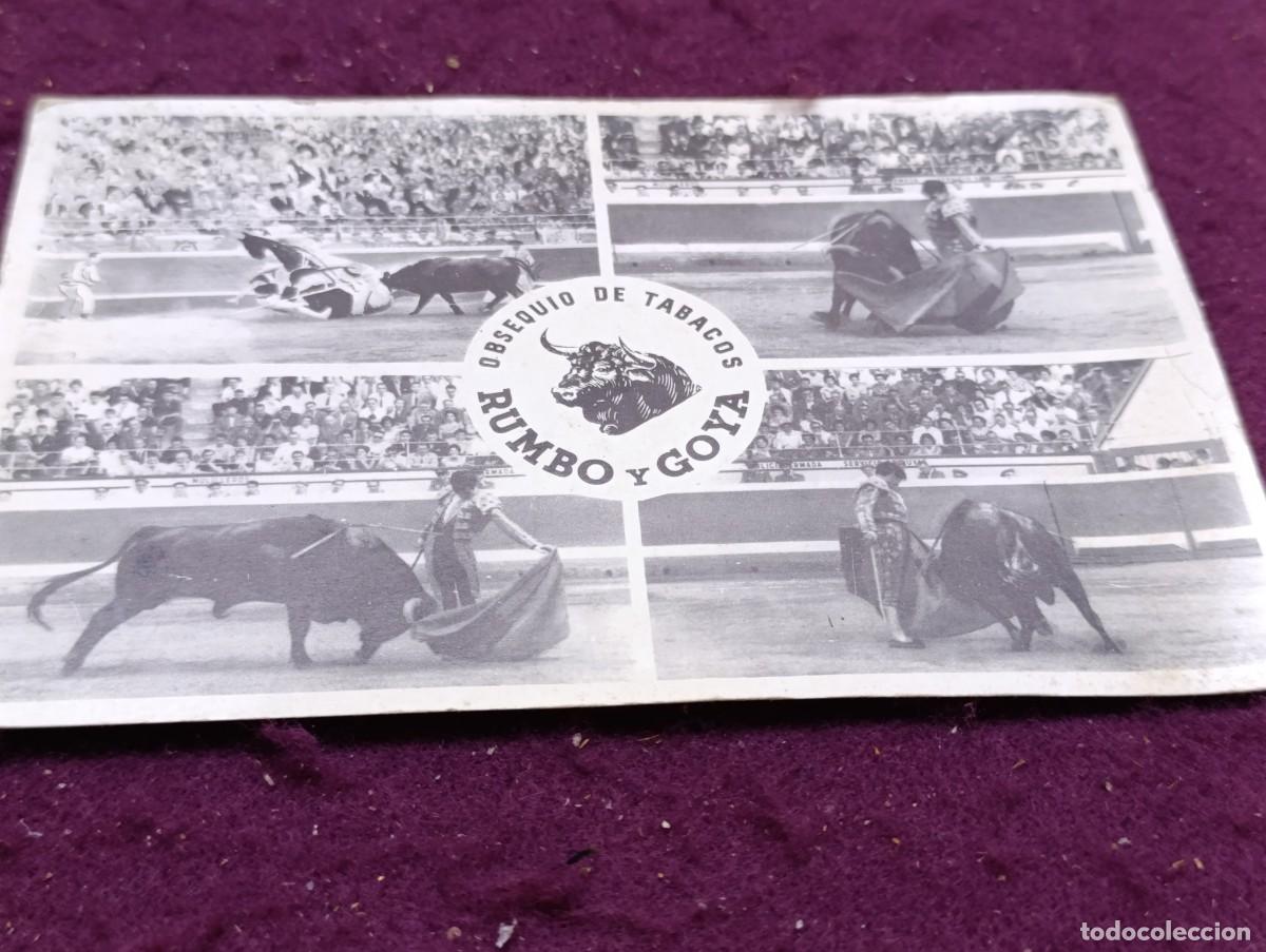 Tauromaquia: Tauromaquia, Fotograf&iacute;a o postal con varias escenas de toros, Obsequio de Tabacos, Rumbo y Goya