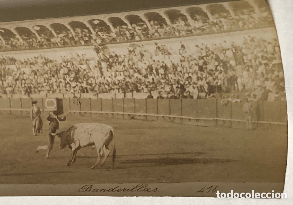 Stierkampf: SEVILLA SIGLO XIX - FOTOGRAF&Iacute;A ALB&Uacute;MINA DE E. BEAUCHY - N&ordm; 416 BANDERILLAS - TOROS