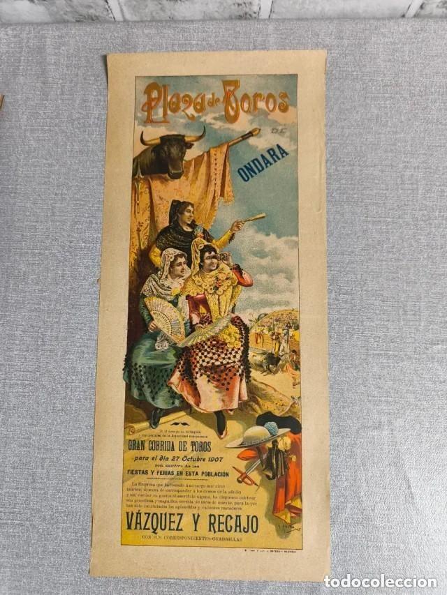Tauromaquia: Cartel Plaza de Toros Ondara 1907. Toros de Juan Yaguez