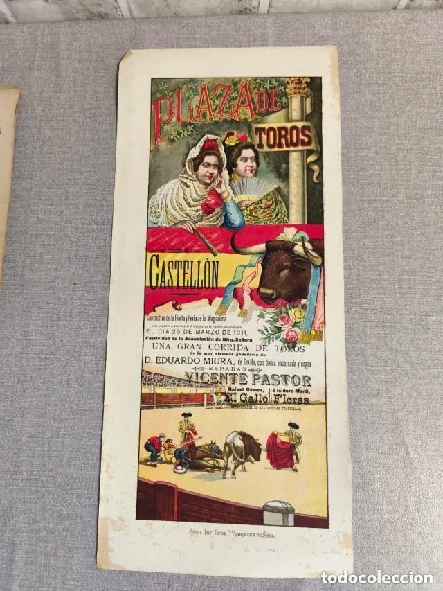 Tauromaquia: Cartel Plaza Toros Castellon Feria de la Magdalena 1911. Toros Eduardo Miura. El Gallo Vte Pastor