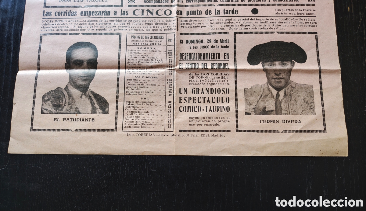 Tauromaquia: Cartel de toros de 1945 - Foto 4