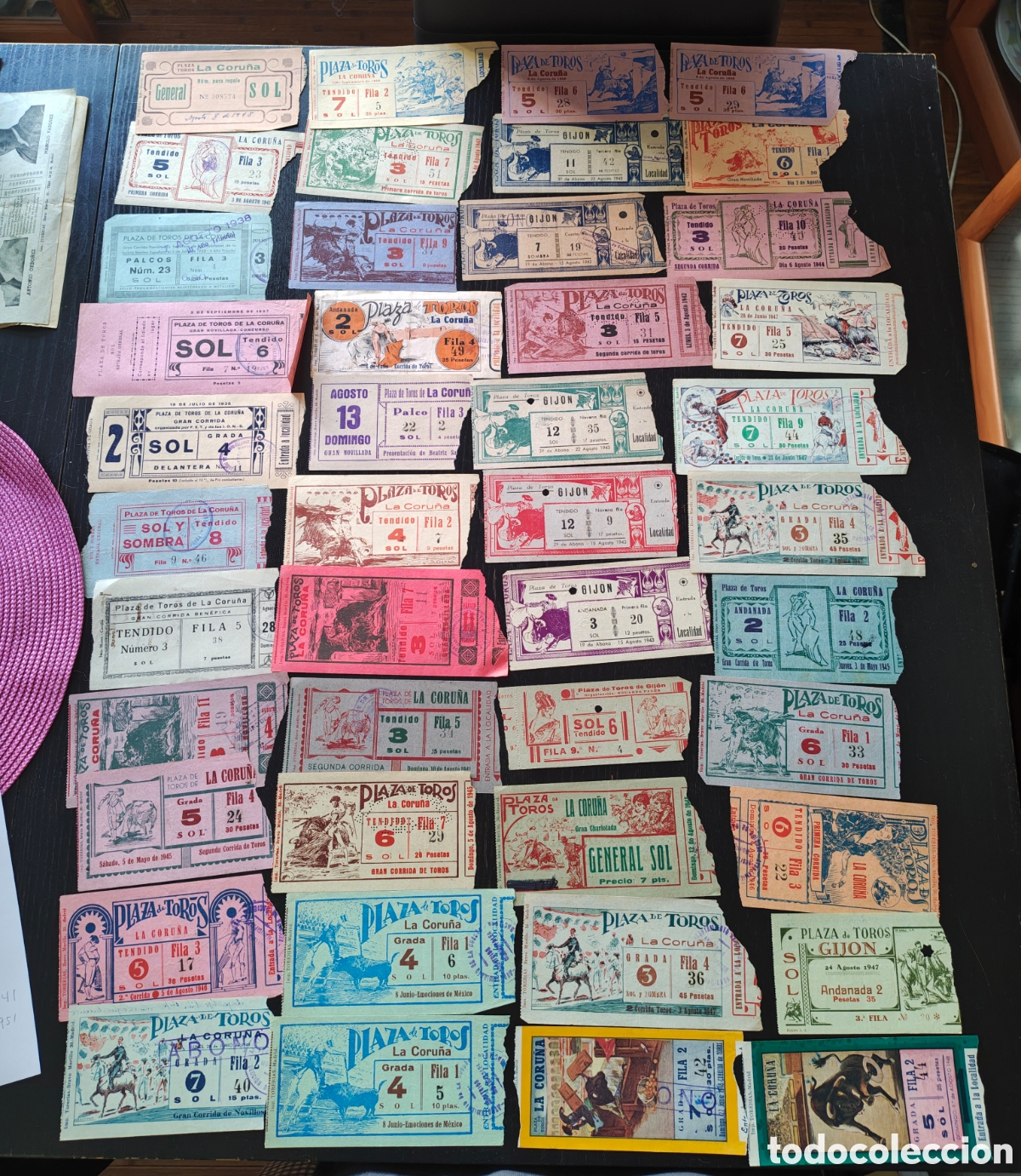 Tauromaquia: 50 entradas usadas de toros 1937 hasta 1948