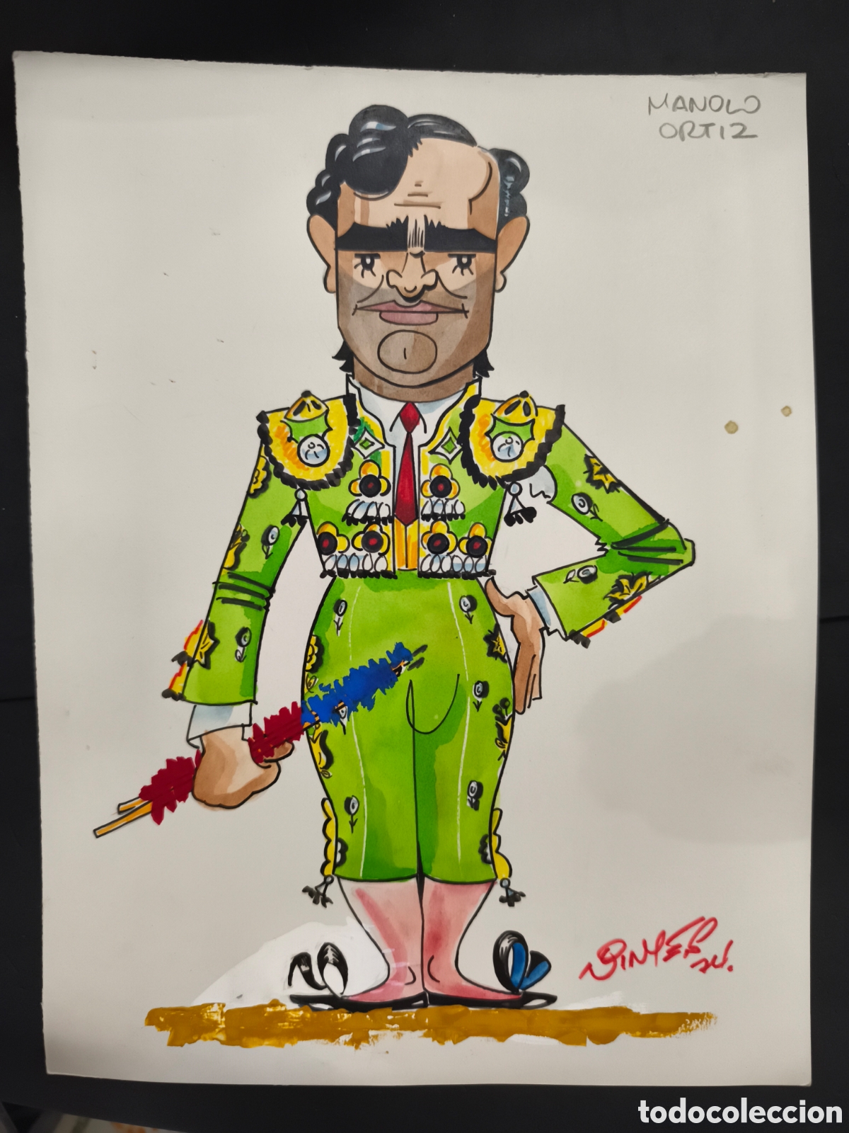 Tauromachie: dibujos original Toreo, Vinyes, Manolo Ortiz 33cm x 25cm
