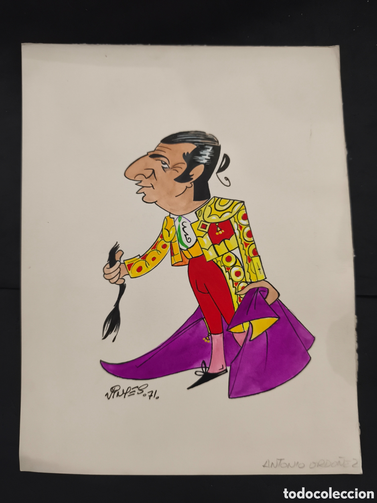 Tauromaquia: dibujos original Toreo, Vinyes, Antonio Ord&oacute;&ntilde;ez 33cm x 25cm