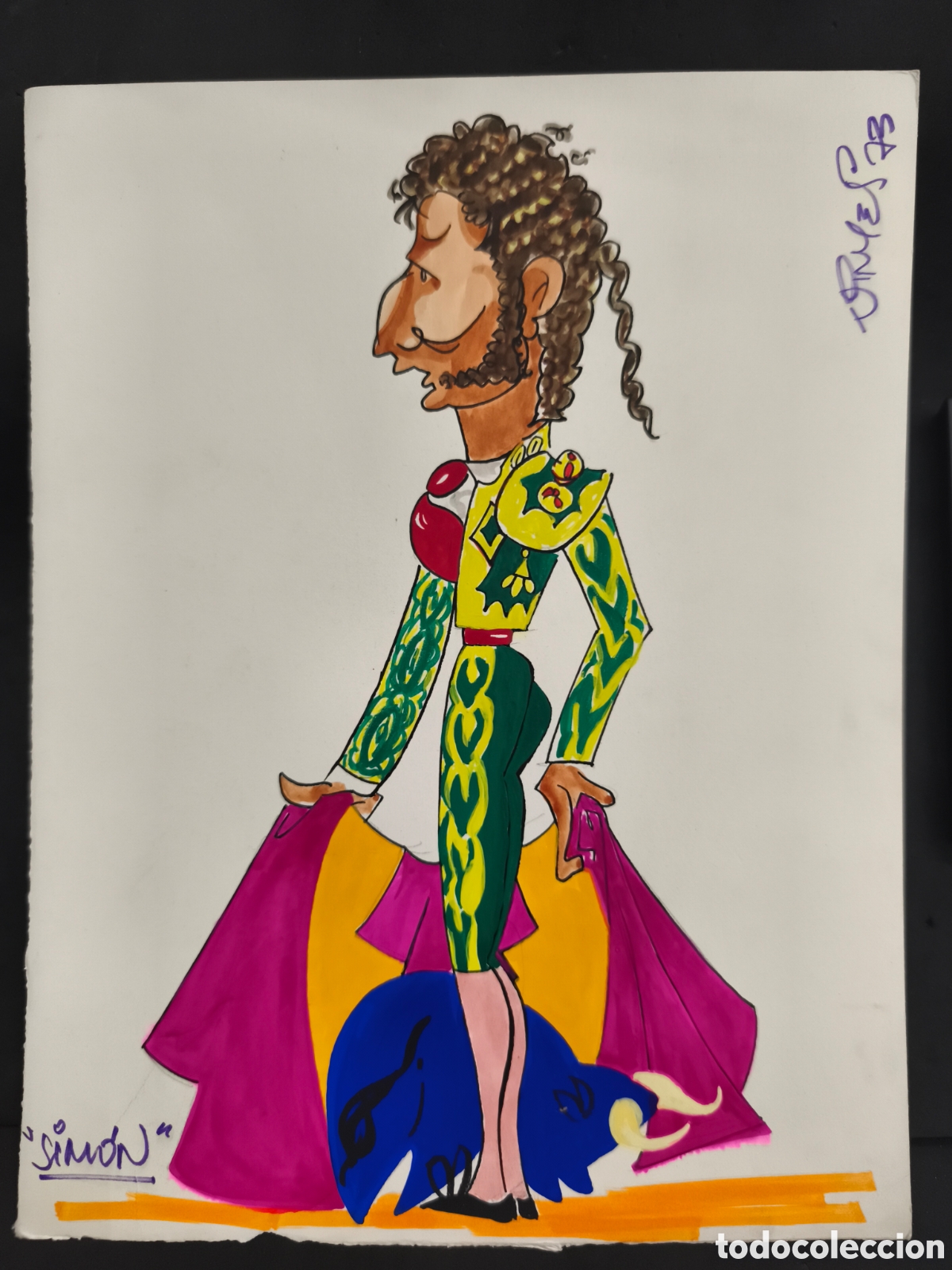 Tauromaquia: dibujo original Toreo, Vinyes, Simon 33cm x 25cm