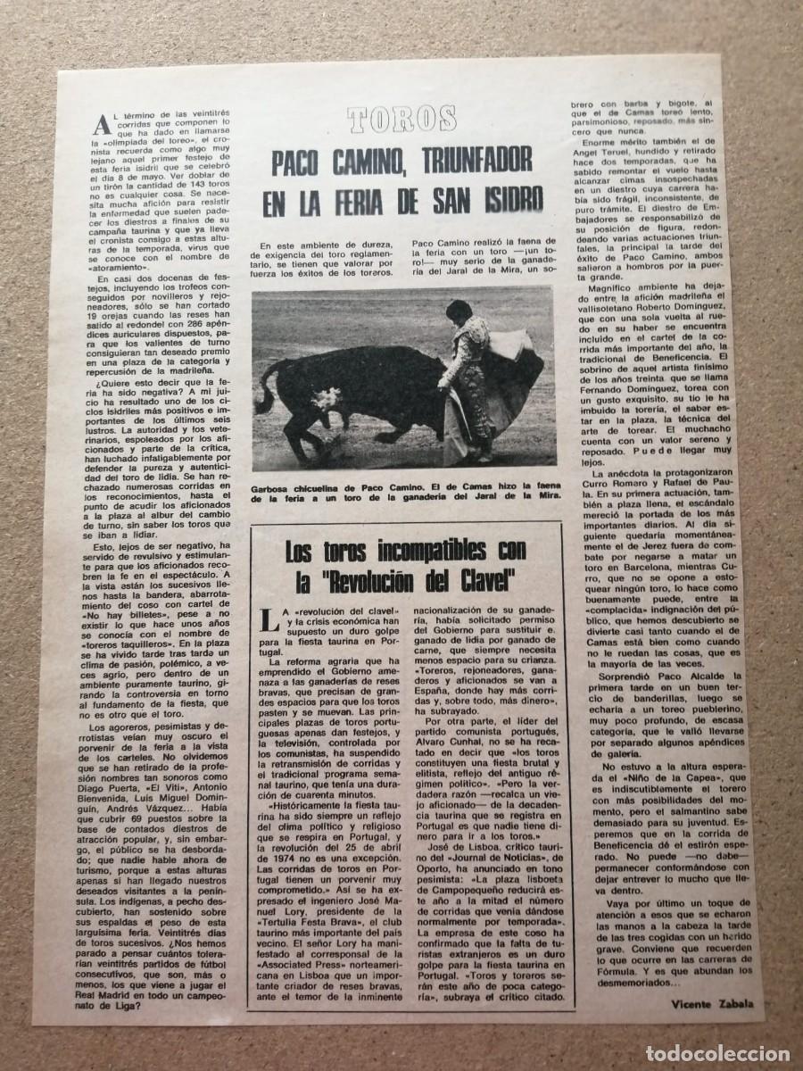 Tauromaquia: ARTICULO TAURINO. PACO CAMINO TRIUNFADOR EN LA FERIA DE SAN ISIDRO