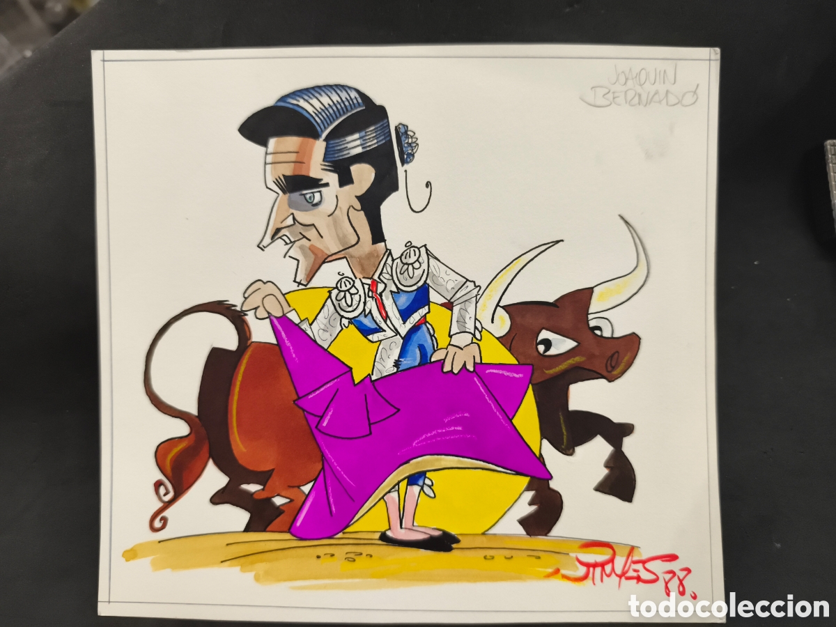 Tauromaquia: Dibujo original toreo, Vinyes, Joaqu&iacute;n Bernado, 23cm x 21cm