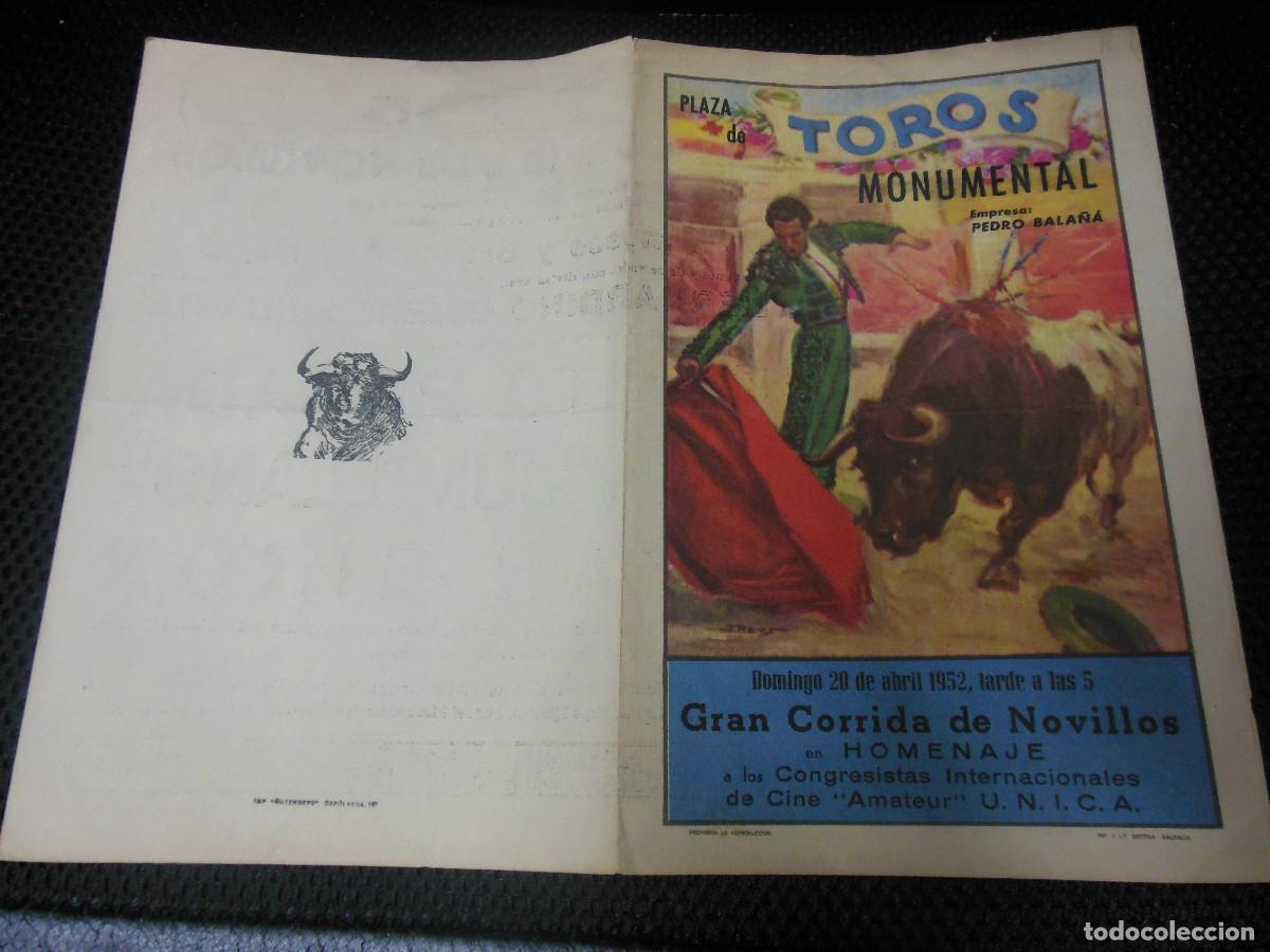 Tauromaquia: 1952 BARCELONA PROGRAMA DE MANO DE TOROS JUANITO POSADA JUMILLANNO CESAR GIRON CINE