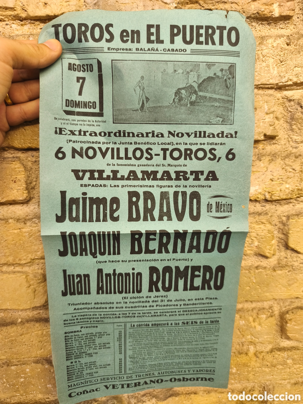 Tauromaquia: Cartel toros en el puerto posible a&ntilde;os 50'