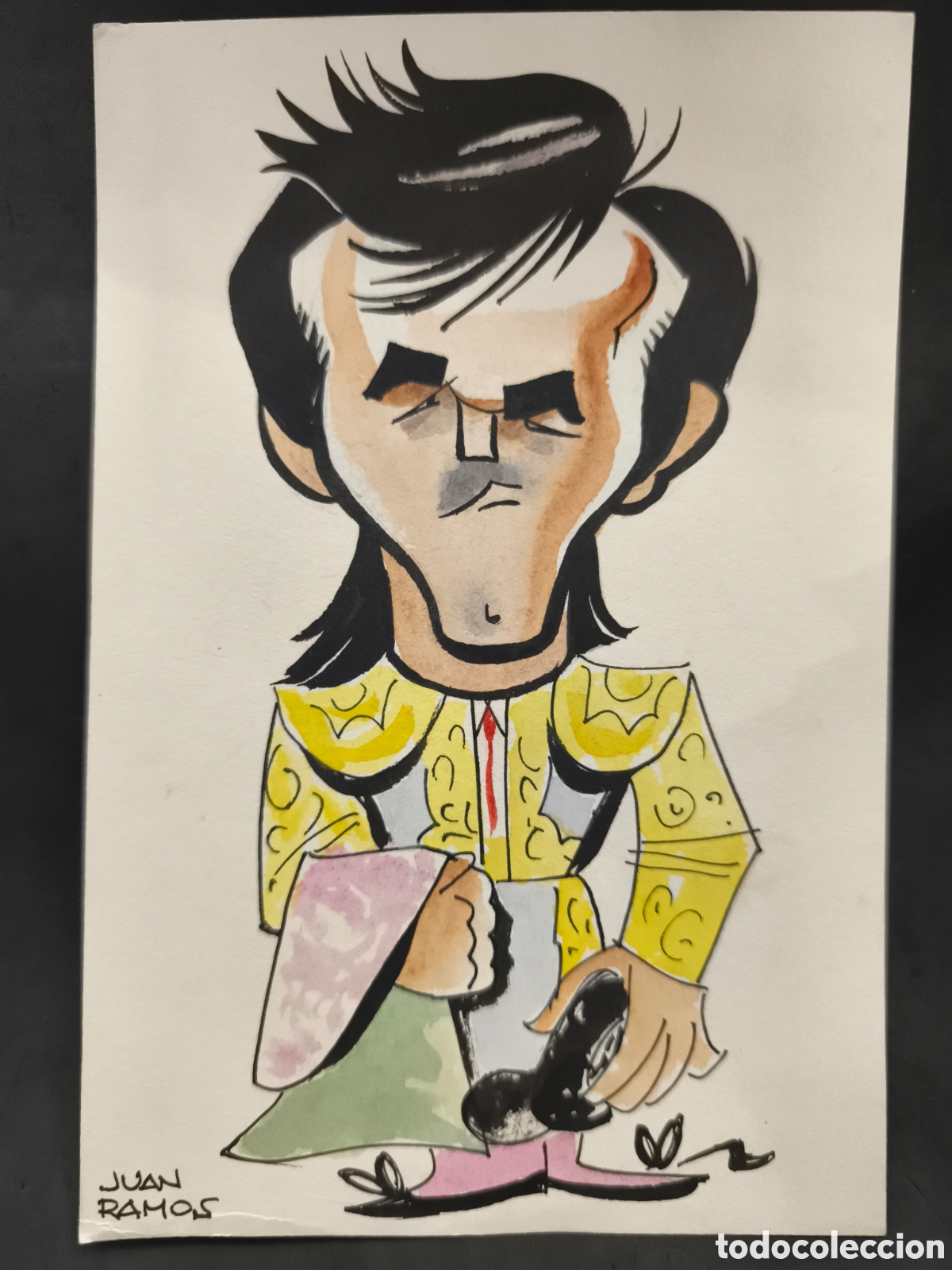 Tauromaquia: Dibujo original toreo, Juan Ramos 25cm x 16cm